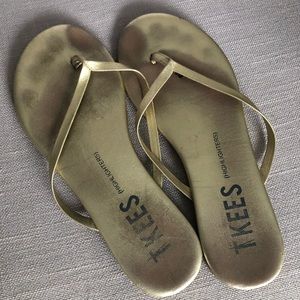 TKEES metallics leather sandals size 7